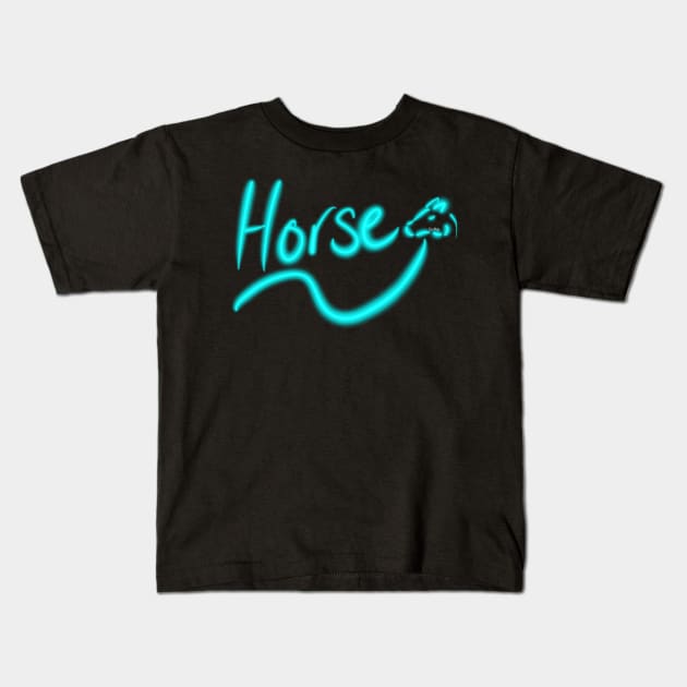 Glow Horse Kids T-Shirt by Wolfgon Designs